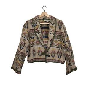 Flashback Woven Tapestry Jacket Vintage Aztec Southwestern Boho 90's Size M